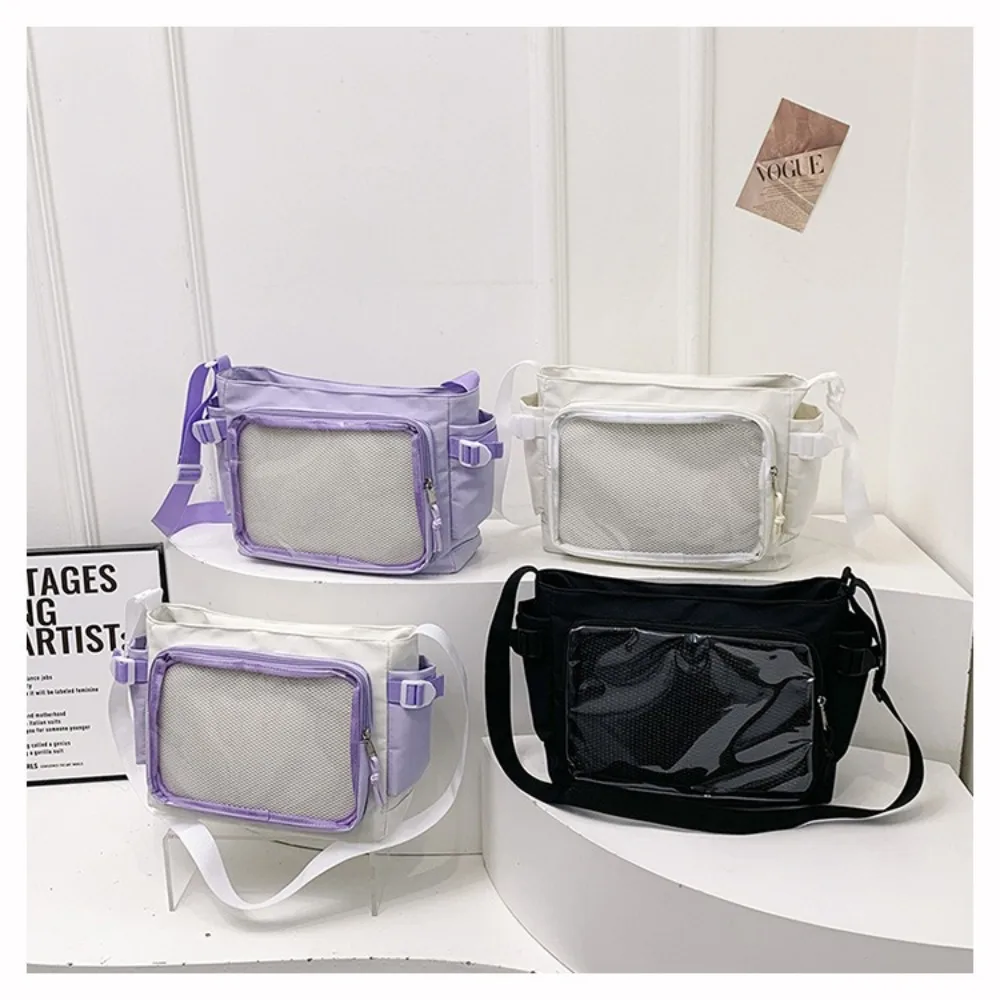 Bolso de hombro transparente gran capacidad lona estilo universitario - imagen 5