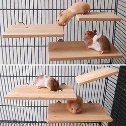 Plataforma rectangular de madera para percha de loro en jaula