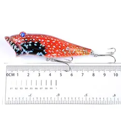 Señuelo Crankbait Popper cebo duro con puntos rayados y anzuelo