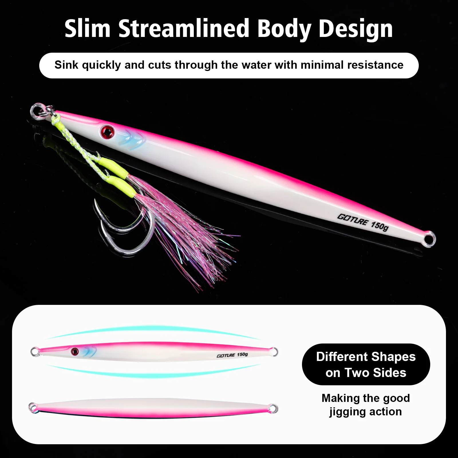 Jigbait Metálico Goture – Señuelo de Hundimiento para Róbalo en Mar - imagen 2