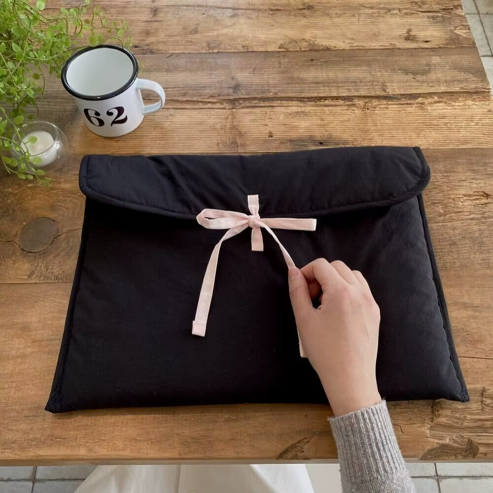 Bolso de algodón con lazo rosa – Gran capacidad para mujer - imagen 2