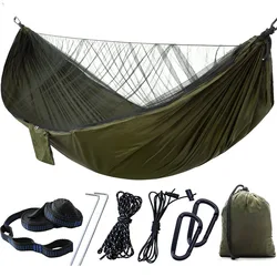 Hamaca camping Nylon mosquitera correas árbol montaje rápido