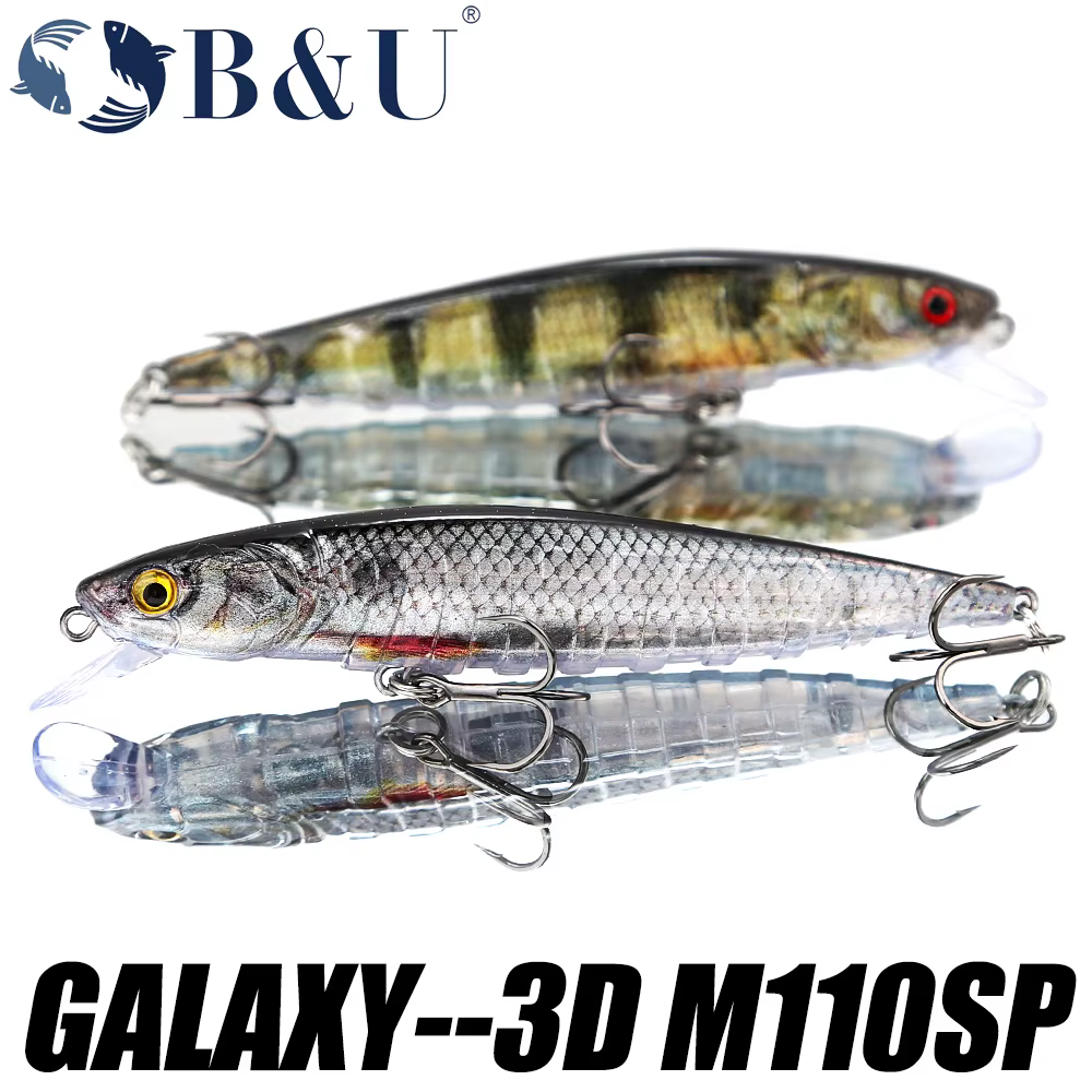 B & U Jerk Minnow – Wobbler suspendido de fundición larga - imagen 5
