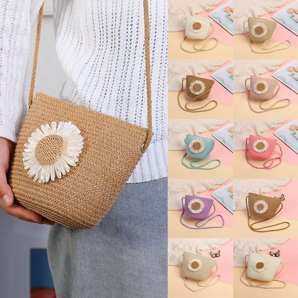 Monedero de paja con forma de concha – Bolso de playa femenino - imagen 2