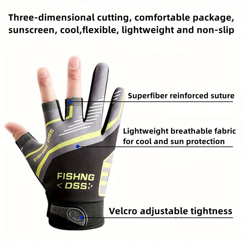 Guantes en uso durante sesión de pesca