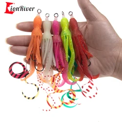 Señuelo calamar silicona luminoso con anzuelo ayuda para jigging lento