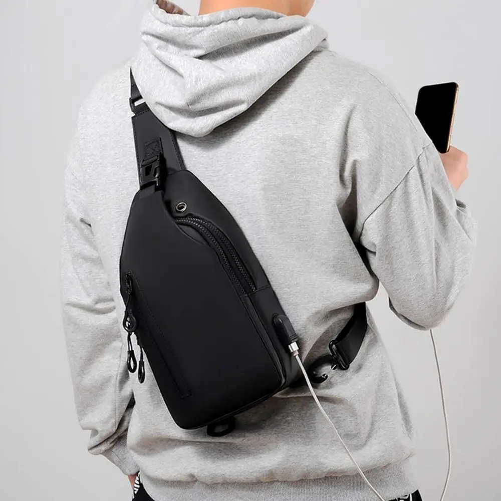 Bolso de pesca de pecho de nailon con USB y bandolera ligera - imagen 2