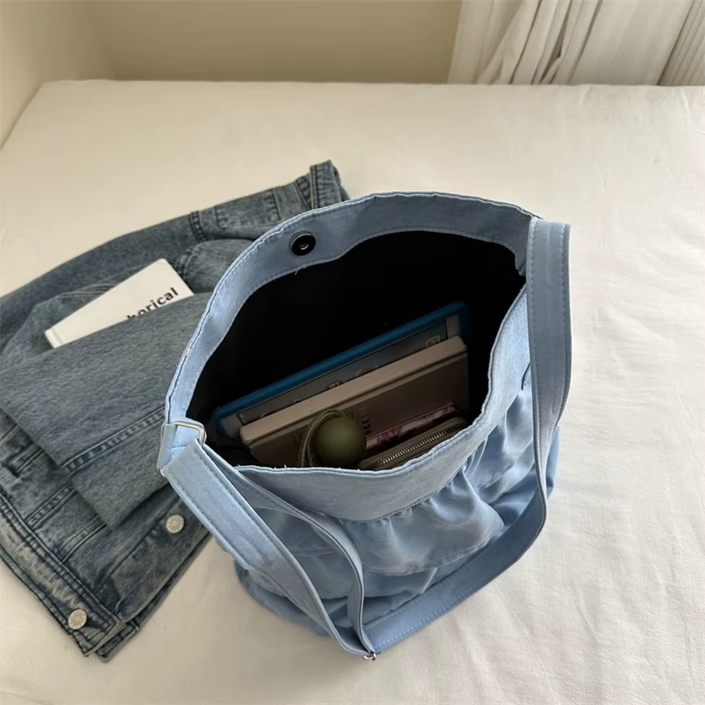 Bolso Tote de Tela con Volantes en Capas – Ligero y Espacioso - imagen 2