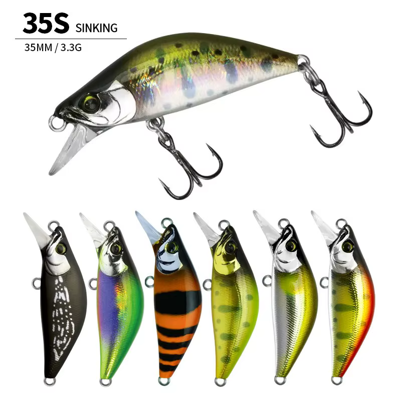 Señuelo hundido Minnow 35S - Cebo duro para lubina y trucha