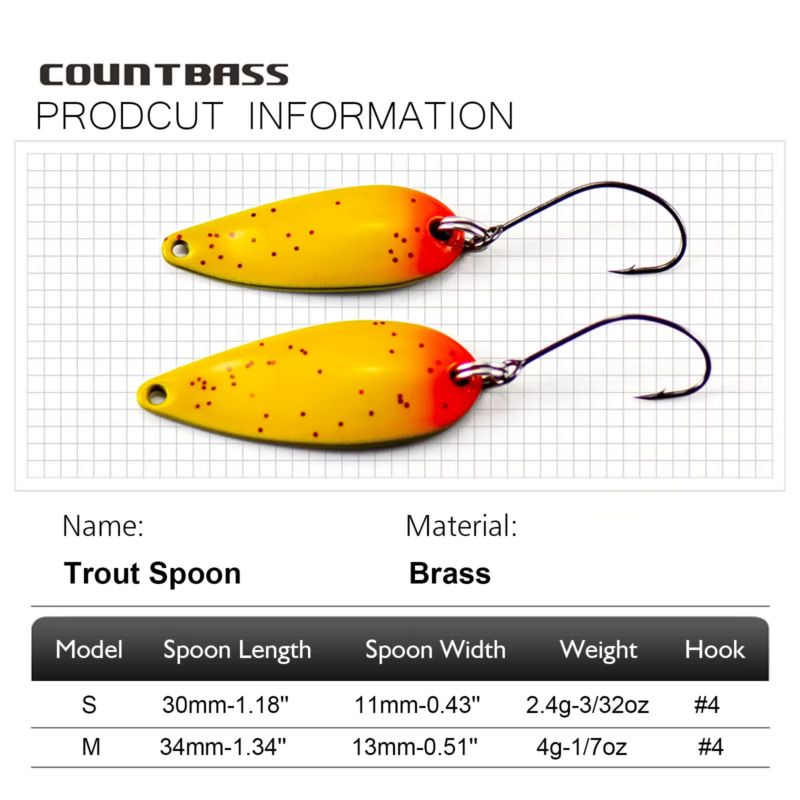 Cucharas para trucha Countbass – Latón fundido - imagen 4
