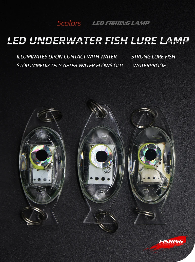 Lámpara subacuática tipo gota para atraer peces