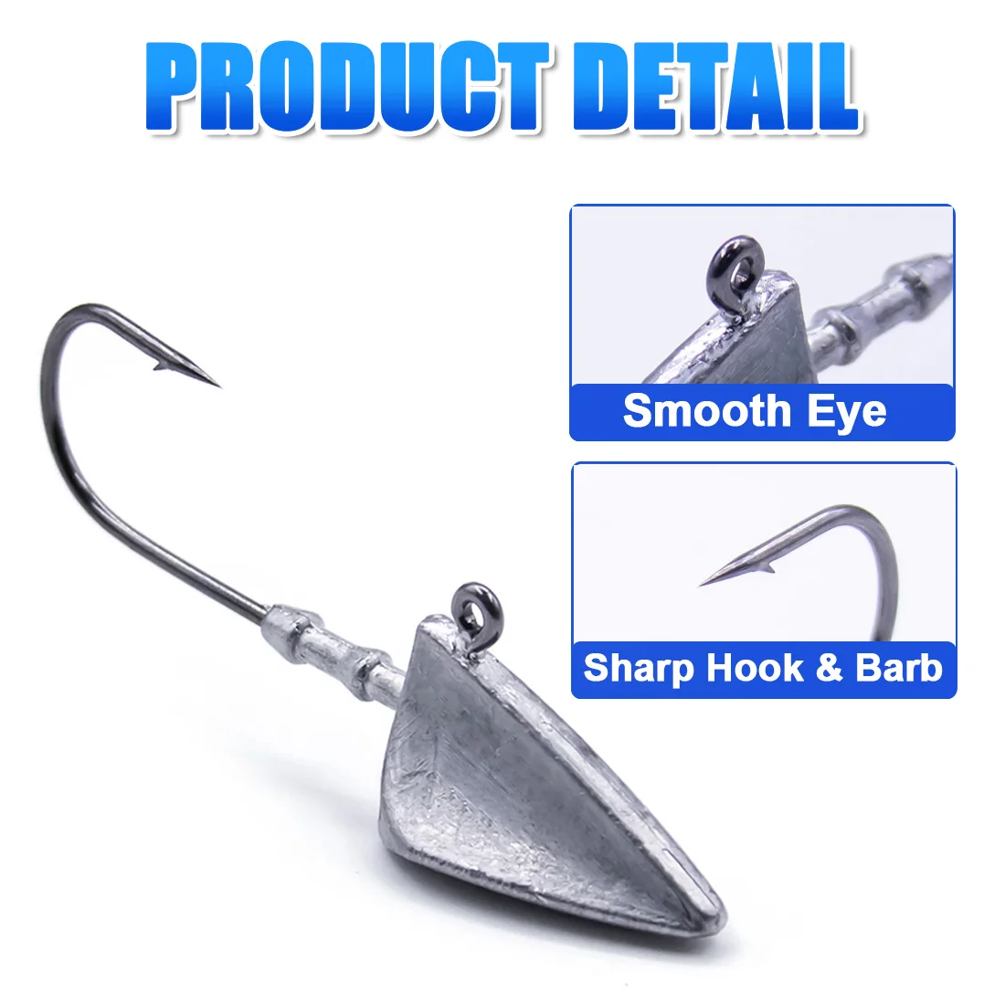 FishTrip Anzuelos Jig Head triangulares para vinilo – Tipo barco - imagen 4