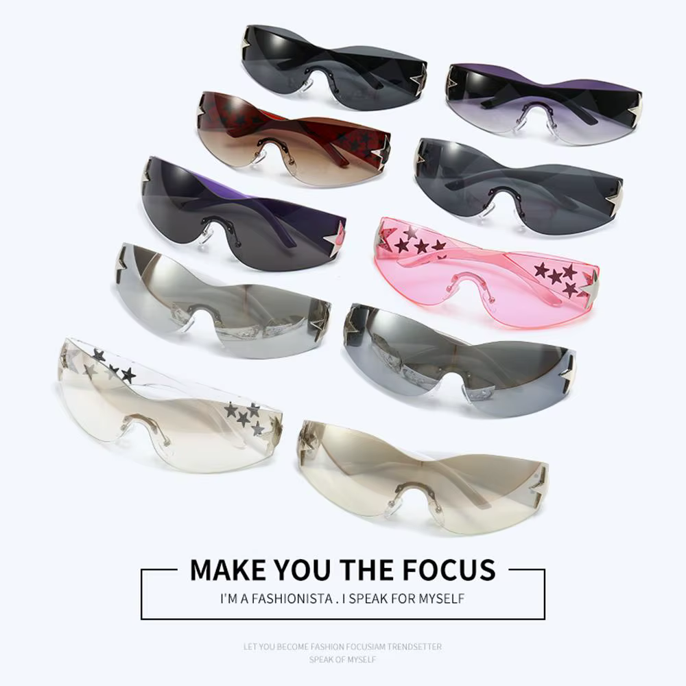 Y2k Star Decor Gafas de Pesca Polarizadas Montura Envuelta - imagen 3