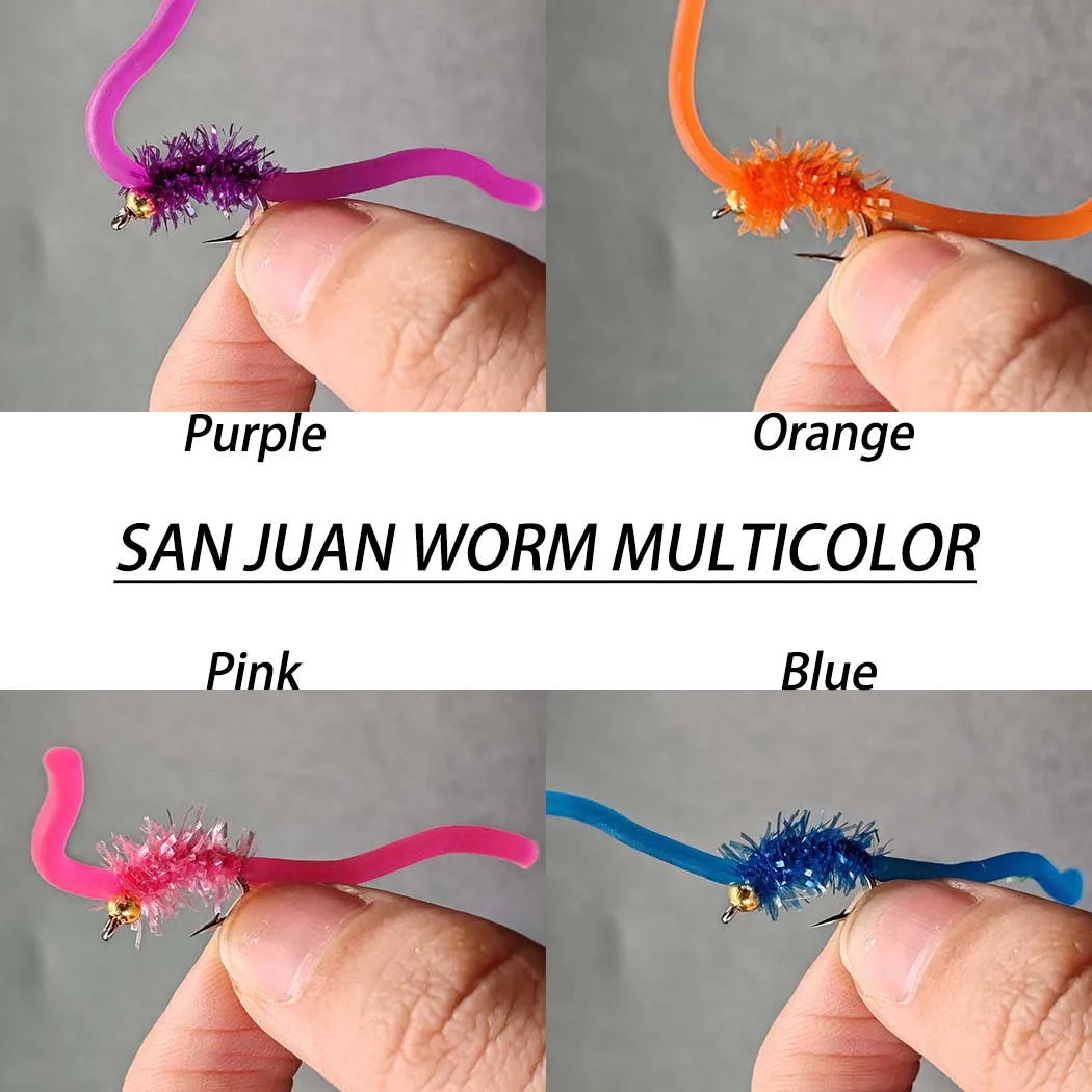 San Juan Worm Power Bead: mosca ninfa húmeda para trucha - imagen 5