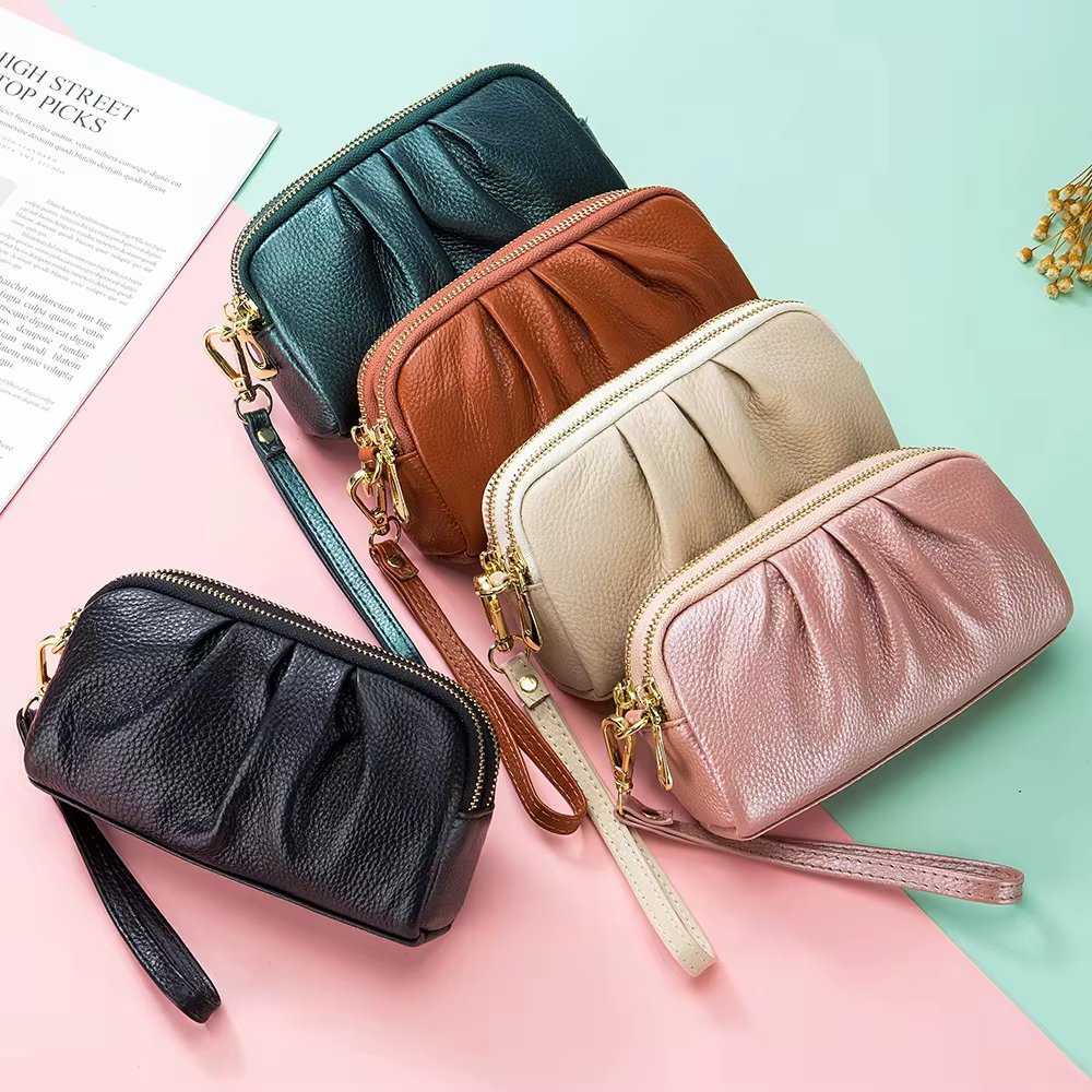 Cartera larga cuero PU pescadora – Bolso mano cremallera - imagen 4