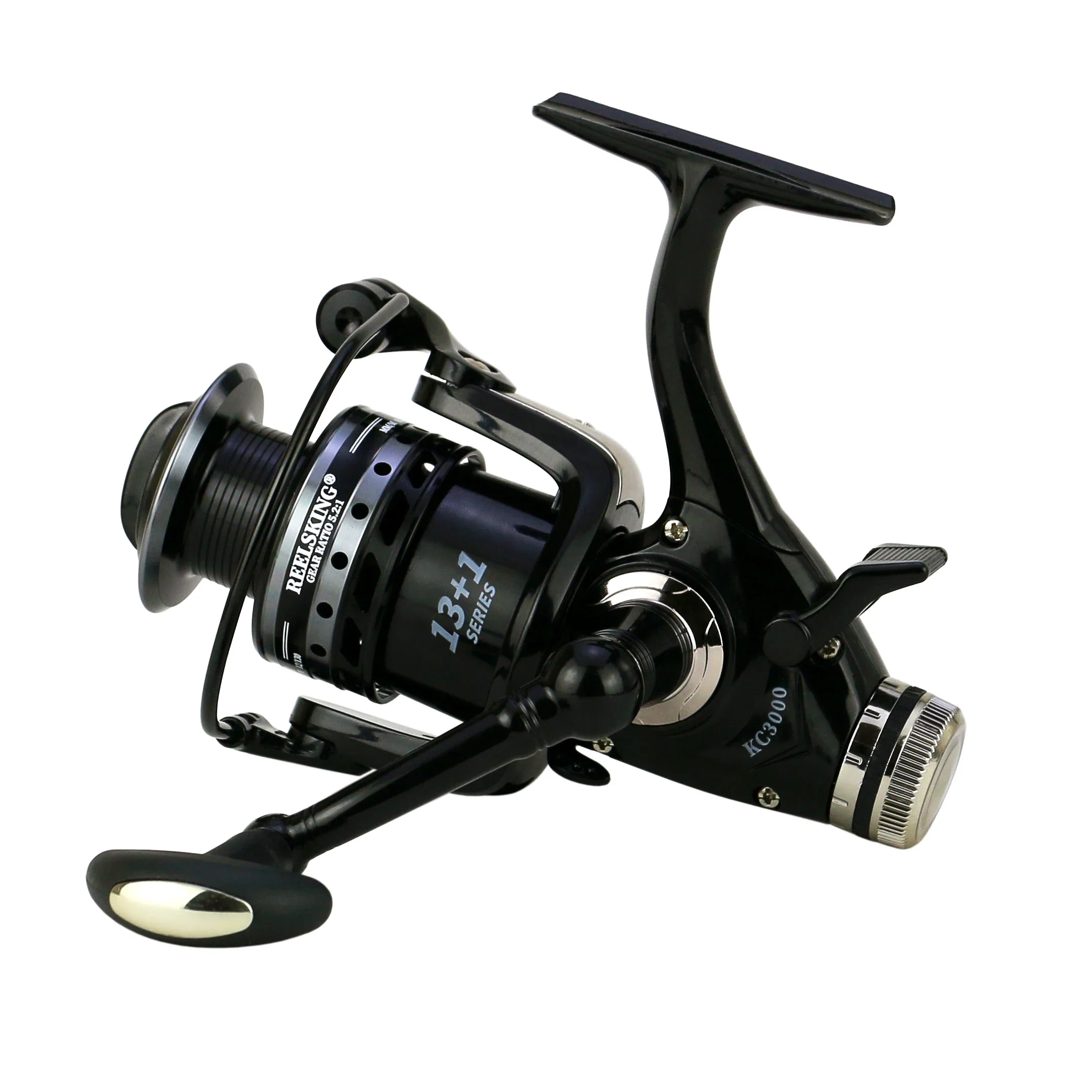 Carrete de pesca doble bobina giratorio con freno para carpa - imagen 2