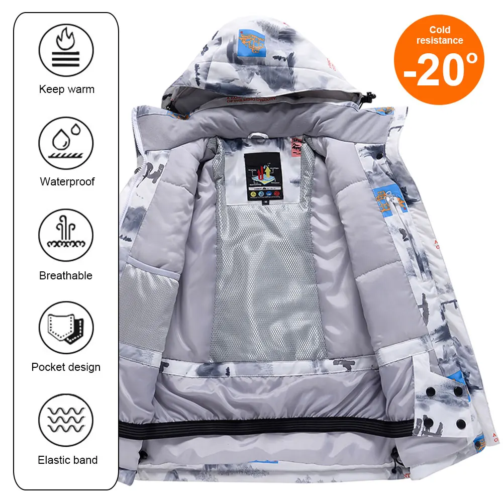 Traje de nieve infantil con capucha, a prueba de viento - imagen 4
