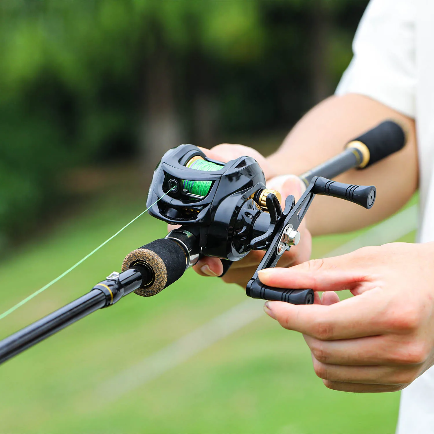 Sougayilang combo baitcasting completo con caña telescópica y carrete