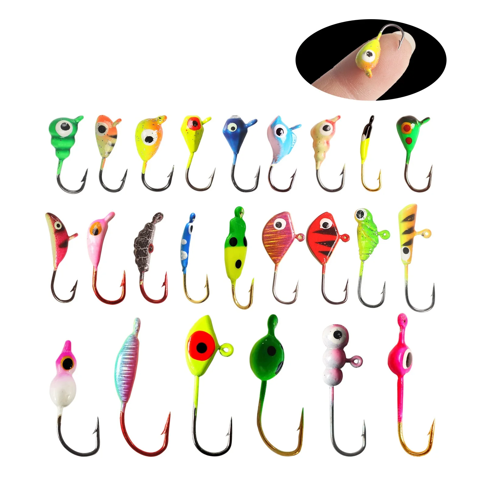 Anzuelo Jig Head de hielo con púas de acero carbono - imagen 4