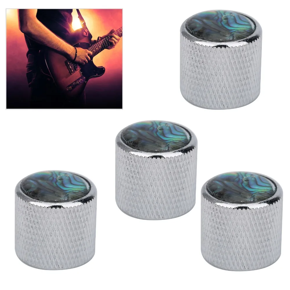 Perillas para guitarra eléctrica metal y concha natural de abulón - imagen 4