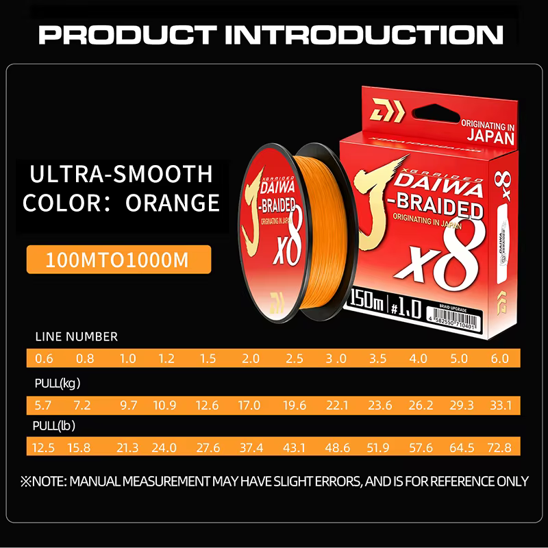 Daiwa J-Braid X8 – Línea trenzada PE de 8 hilos para mar - imagen 4