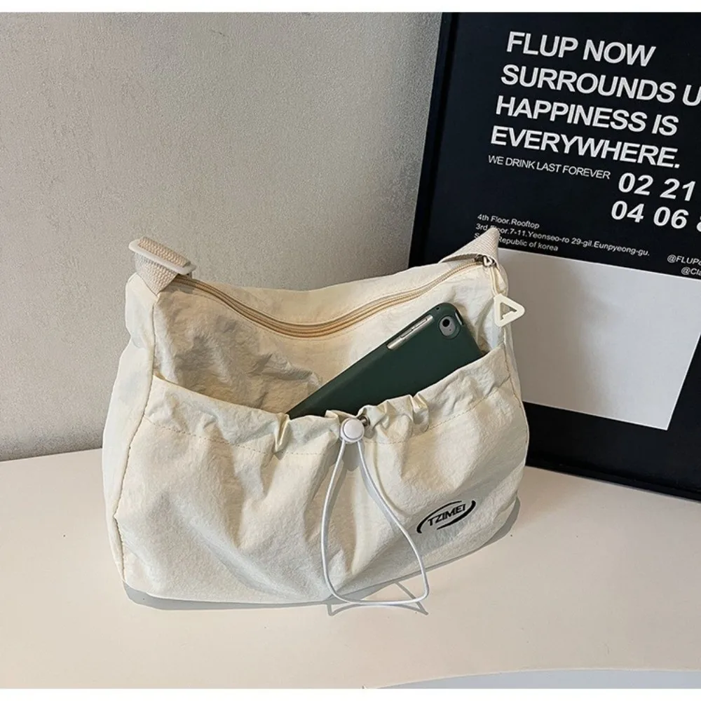Bolso tote de lona nailon con cordón y bandolera grande para mujer - imagen 3