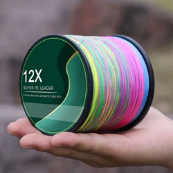 Línea trenzada PE multicolor Pesca Fuerte para pesca de mar