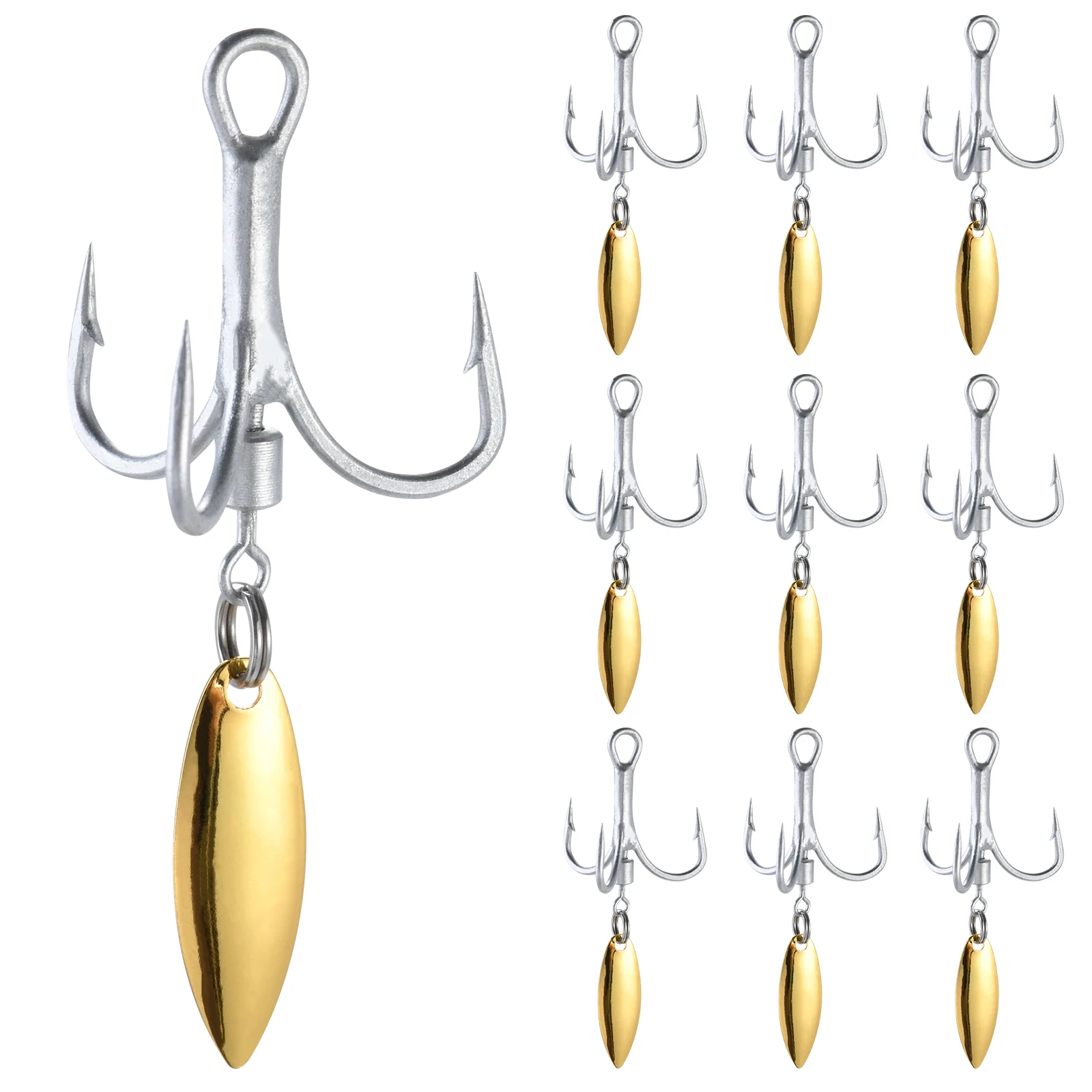 Anzuelos triples Goture con spinner spoon en diferentes tamaños