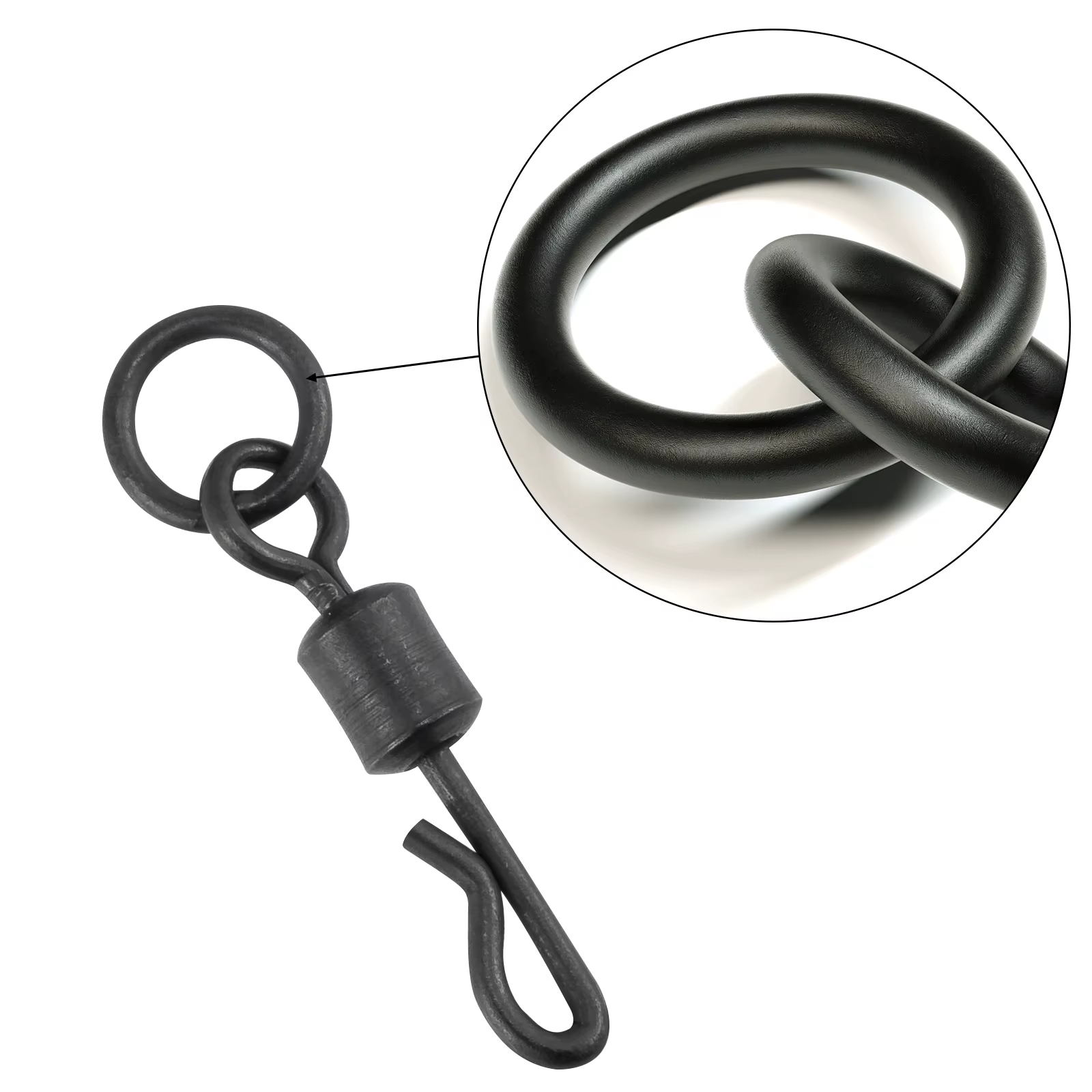 Broches giratorios Q carpa anillo sólido conector señuelo cuerpo largo - imagen 2