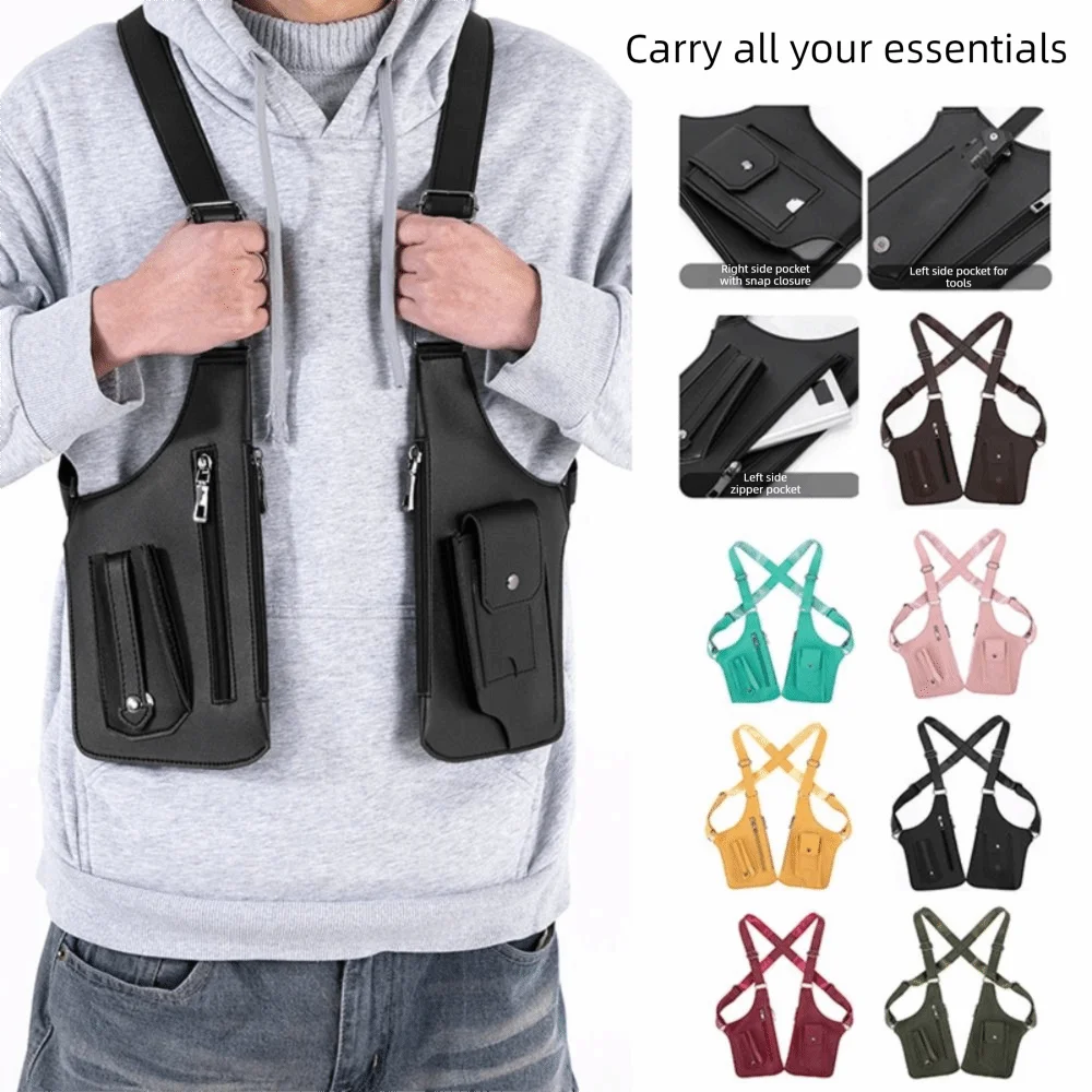 Chaleco antirrobo multifuncional con bolsillo oculto de cuero - imagen 5