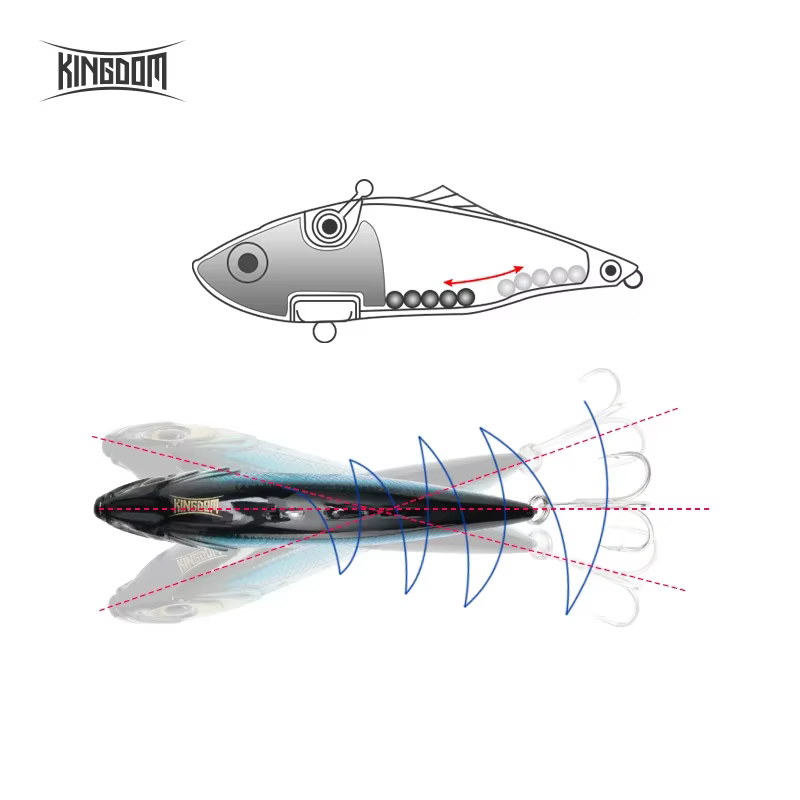 Kingdom VIB Wobbler hundido 75mm - Cebo duro para hielo de pesca - imagen 3