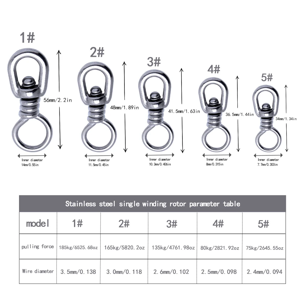 Anillos de conexión giratorios inox alta resistencia para pesca - imagen 2
