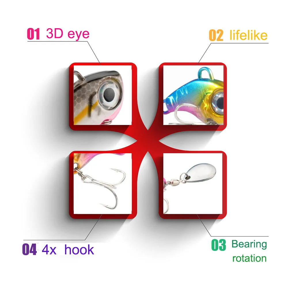 Señuelo VIB metálico – Spinner cuchara para pesca deportiva - imagen 3