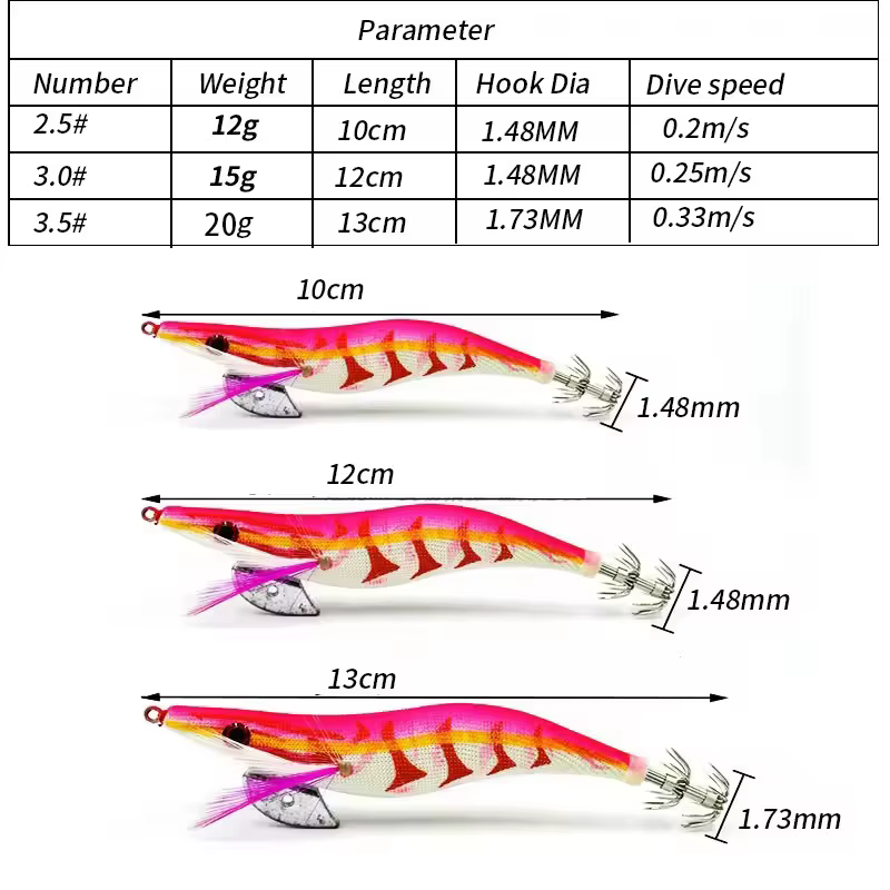 Jig Calamar 3D con Anzuelo Paraguas – Señuelo Marino - imagen 3