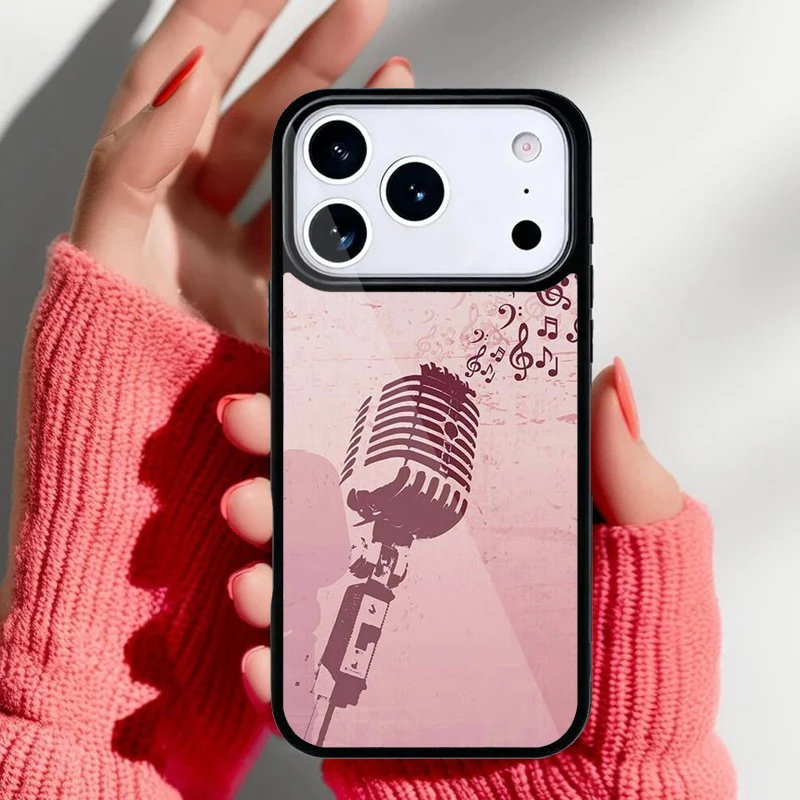Funda iPhone con diseño de clave de sol y notas musicales
