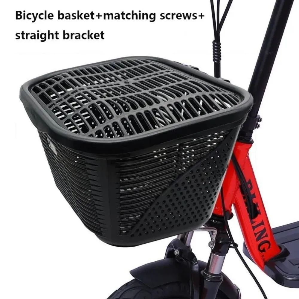 Cesta delantera colgante resistente para bicicleta eléctrica con tapa - imagen 5