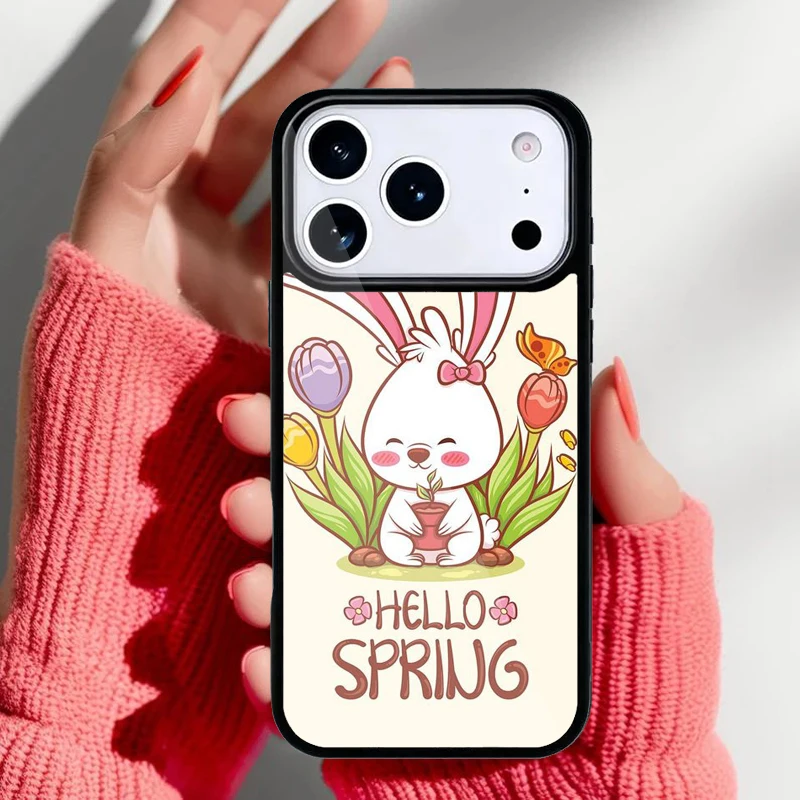 Funda iPhone diseño conejo colores variados