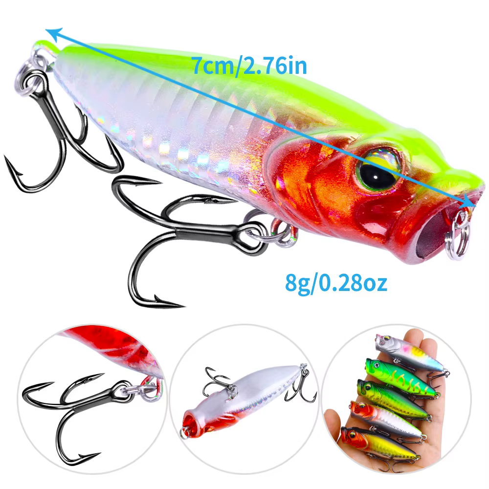 Popper 7 cm topwater para lubina y lucio - imagen 5