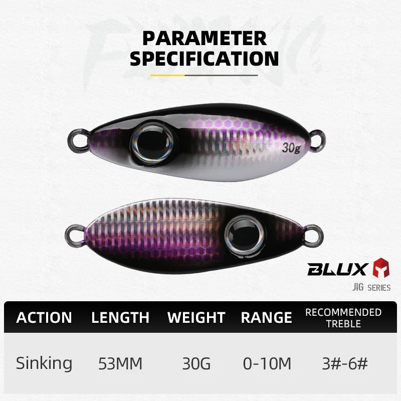 BLUX 30g Spoon Jig – Cuchara lenta para lubina y atún - imagen 4