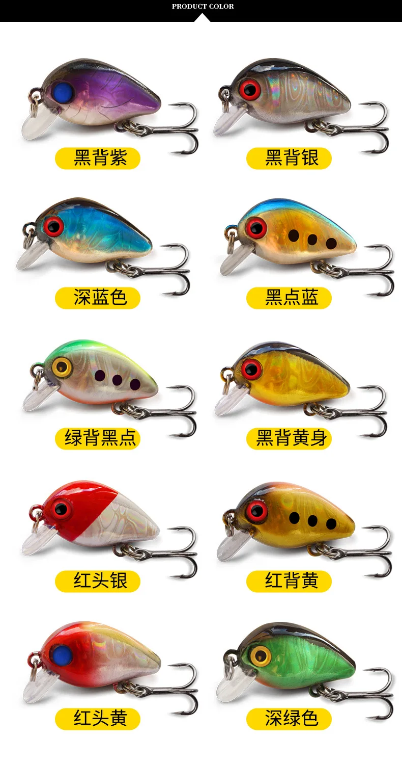 Señuelos flotantes tipo crankbait para trucha y lubina