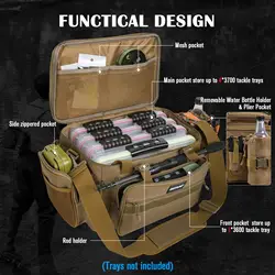 Bolsa de pesca ligera Goture con fondo duro impermeable y Oxford 600D
