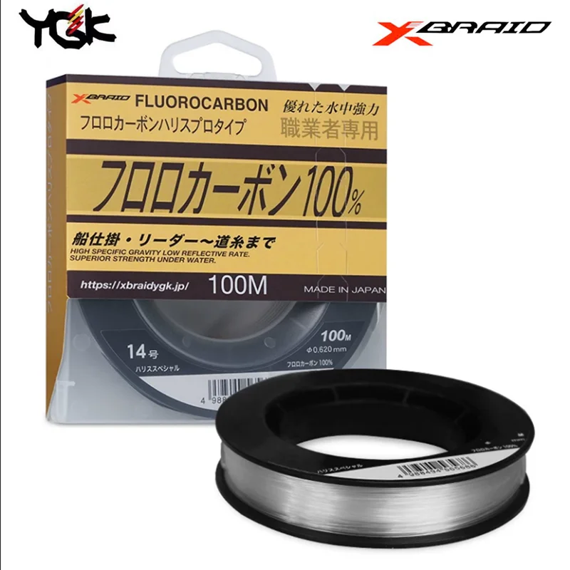 Original YGK Fluorocarbon X‑Braid 0.8‑20 – Línea de pesca de barco