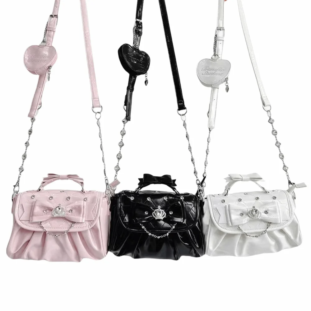 Bolso de hombro Ita Sweet Lolita con asa de lazo y plisado - imagen 5