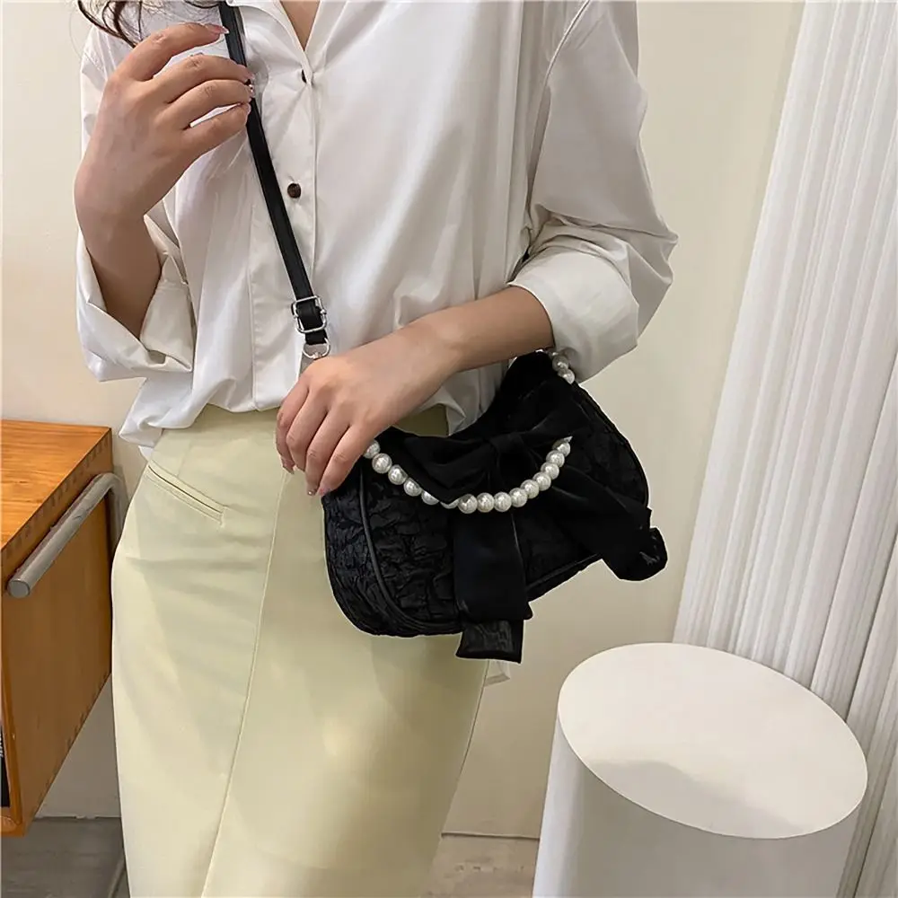 Bolso cruzado de cuero PU con lazo mariposa y gran capacidad - imagen 4
