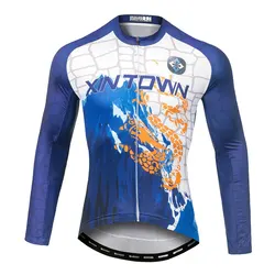 Camiseta de ciclismo manga larga transpirable y secado rápido
