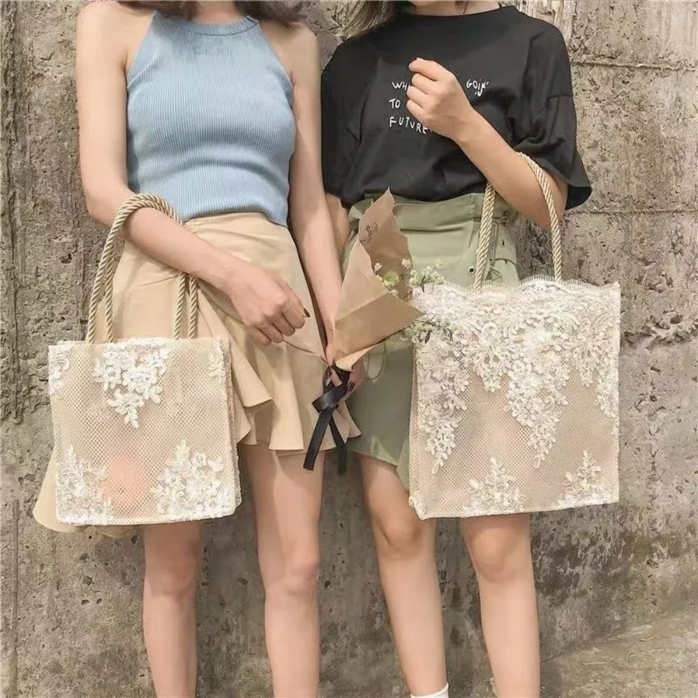 Bolso de nailon plegable de encaje elegante de gran capacidad - imagen 5