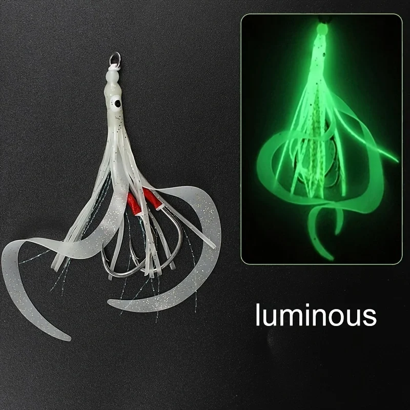 Falda de silicona luminosa para pesca en mar y de noche