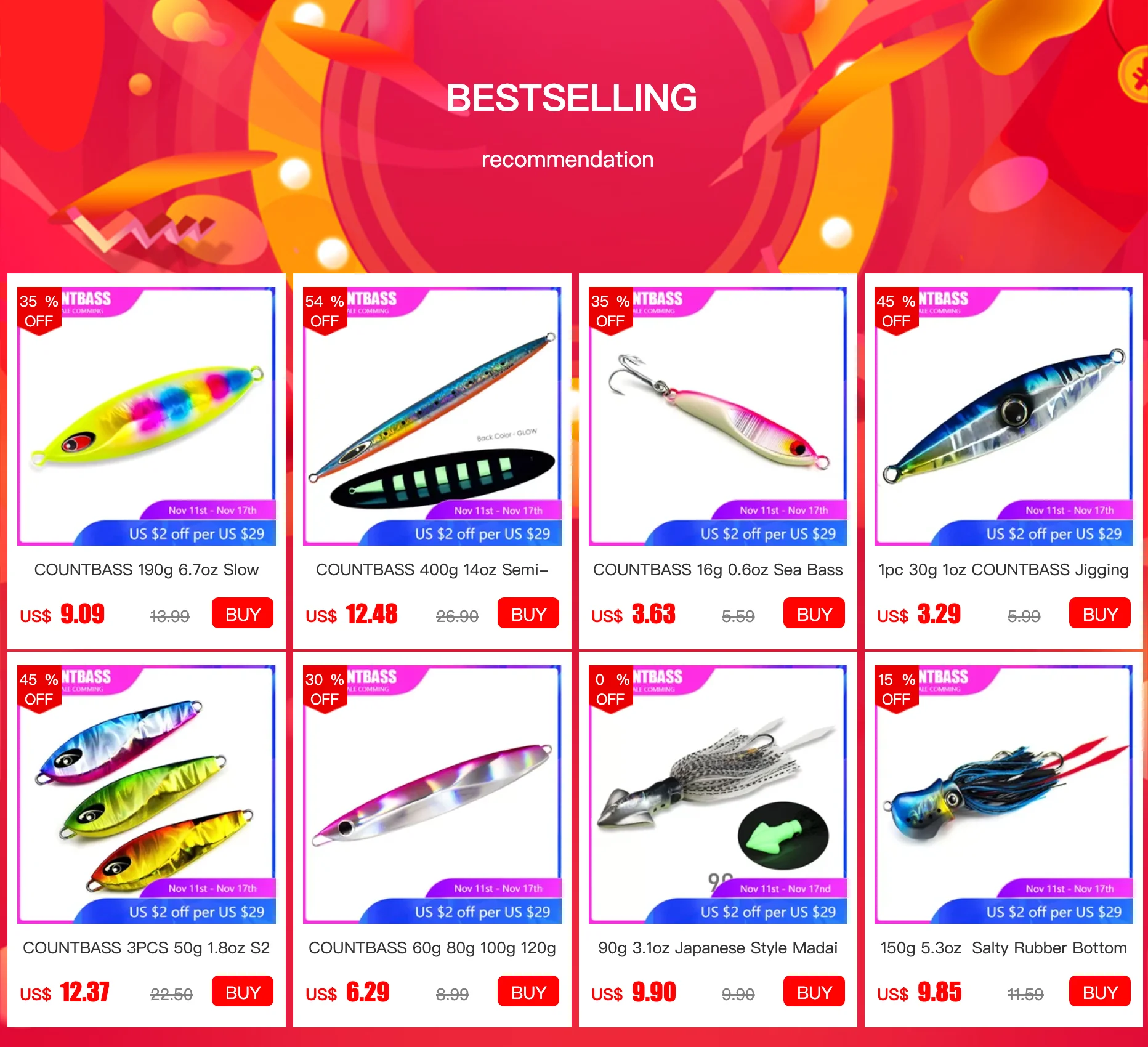 Plantillas Inchiku Countbass 80g