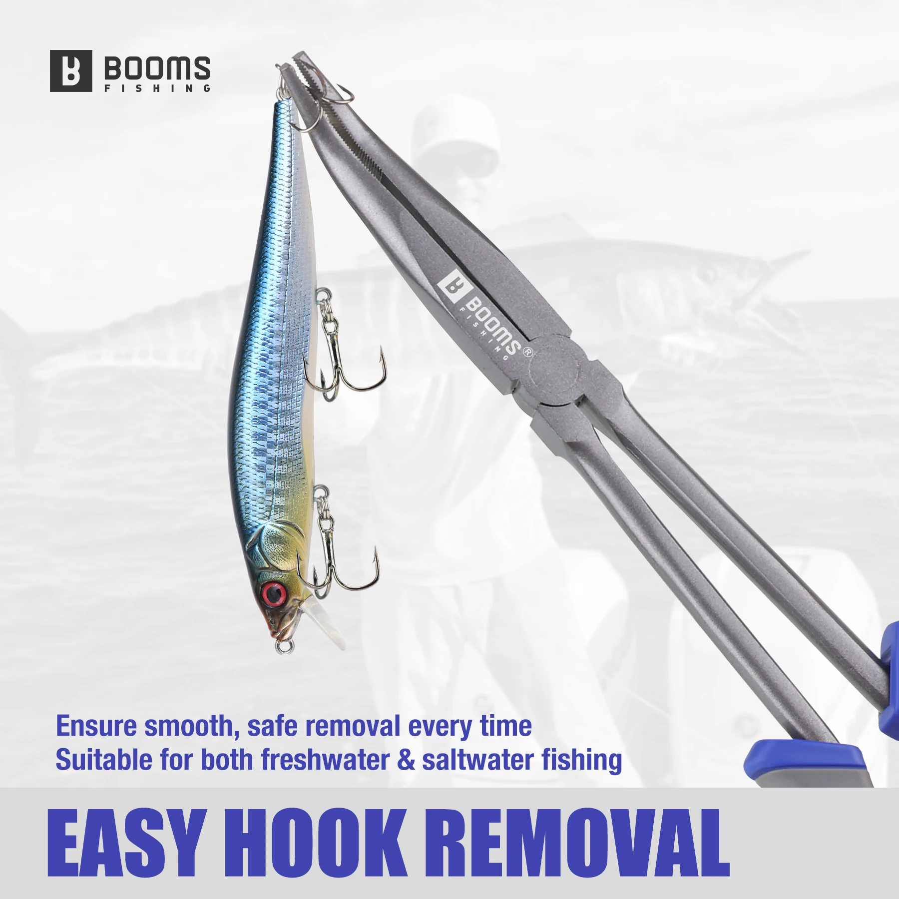 Alicates Booms Fishing XW11 – Punta larga acero al carbono - imagen 2