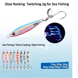 Señuelo jigging metal láser con cuchilla giratoria y anzuelo simple